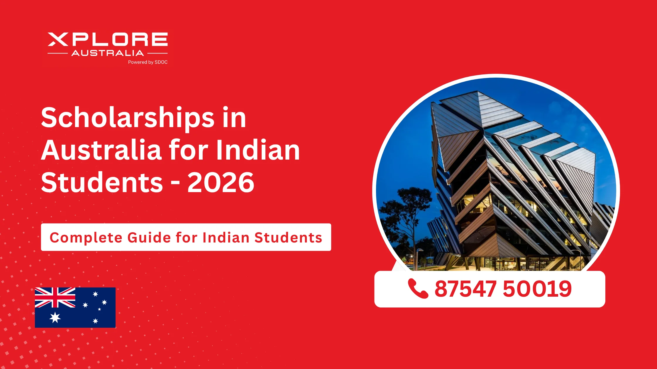 Scholarships in Australia for Indian students including fully funded, merit, RTP, and Australia Awards for 2026 intake.